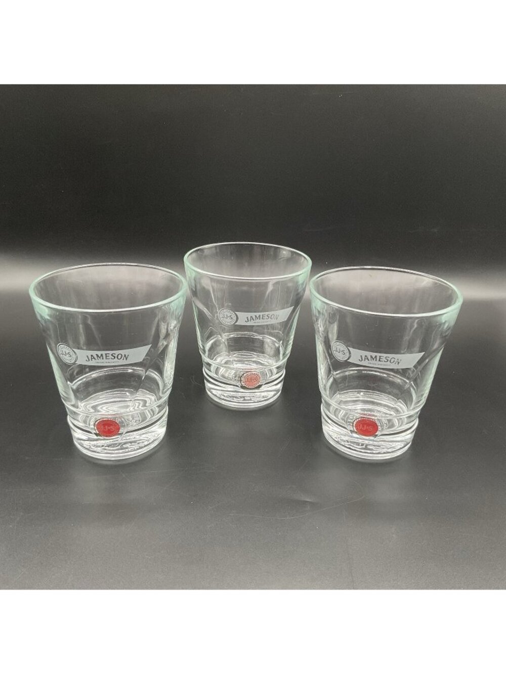 Vintage Jameson Irish Whiskey JJ&S Heavy Base Tumbler Glasses Set of 3